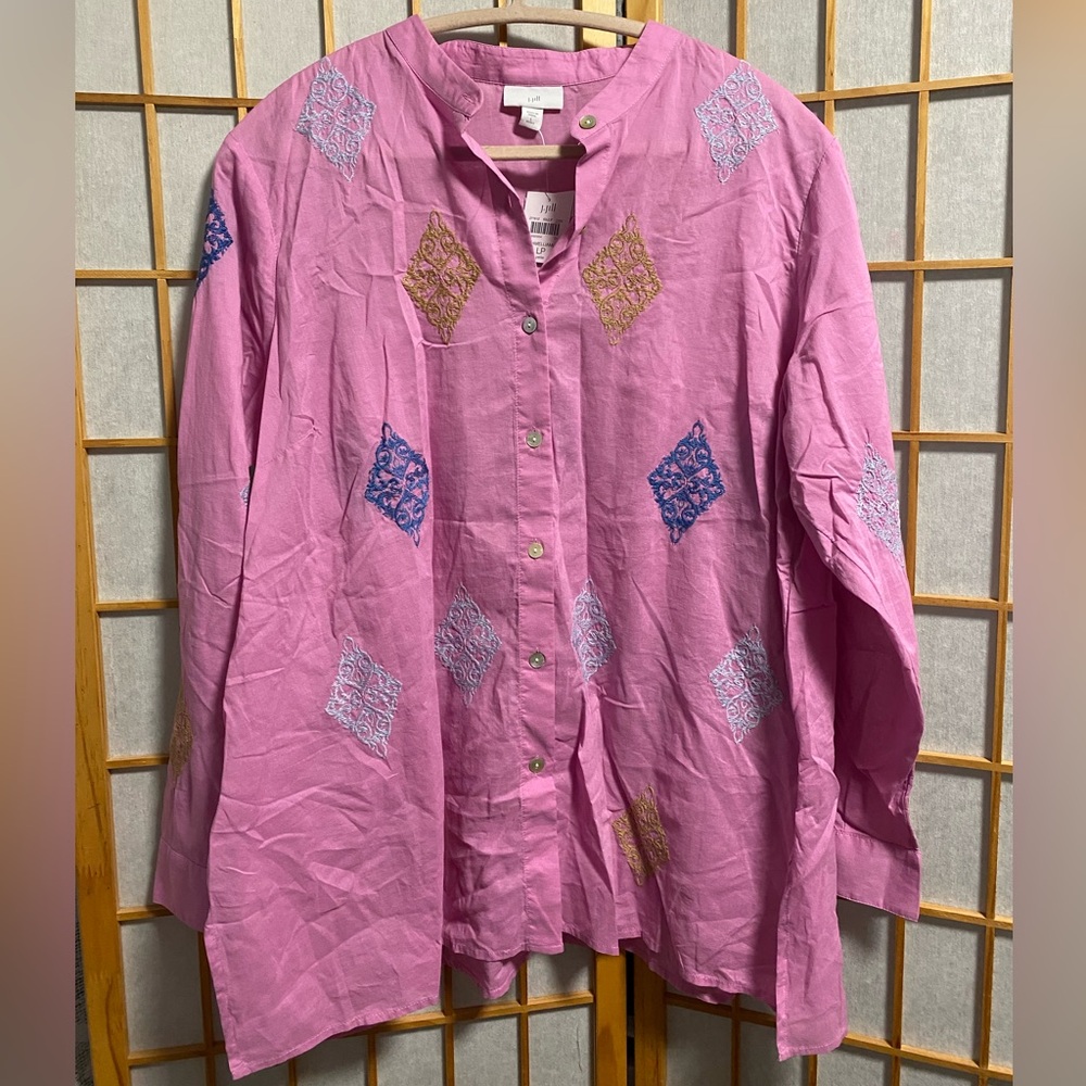 J. Jill NWT Embroidered Button-Front
Cotton Tunic - Picture 2 of 7
